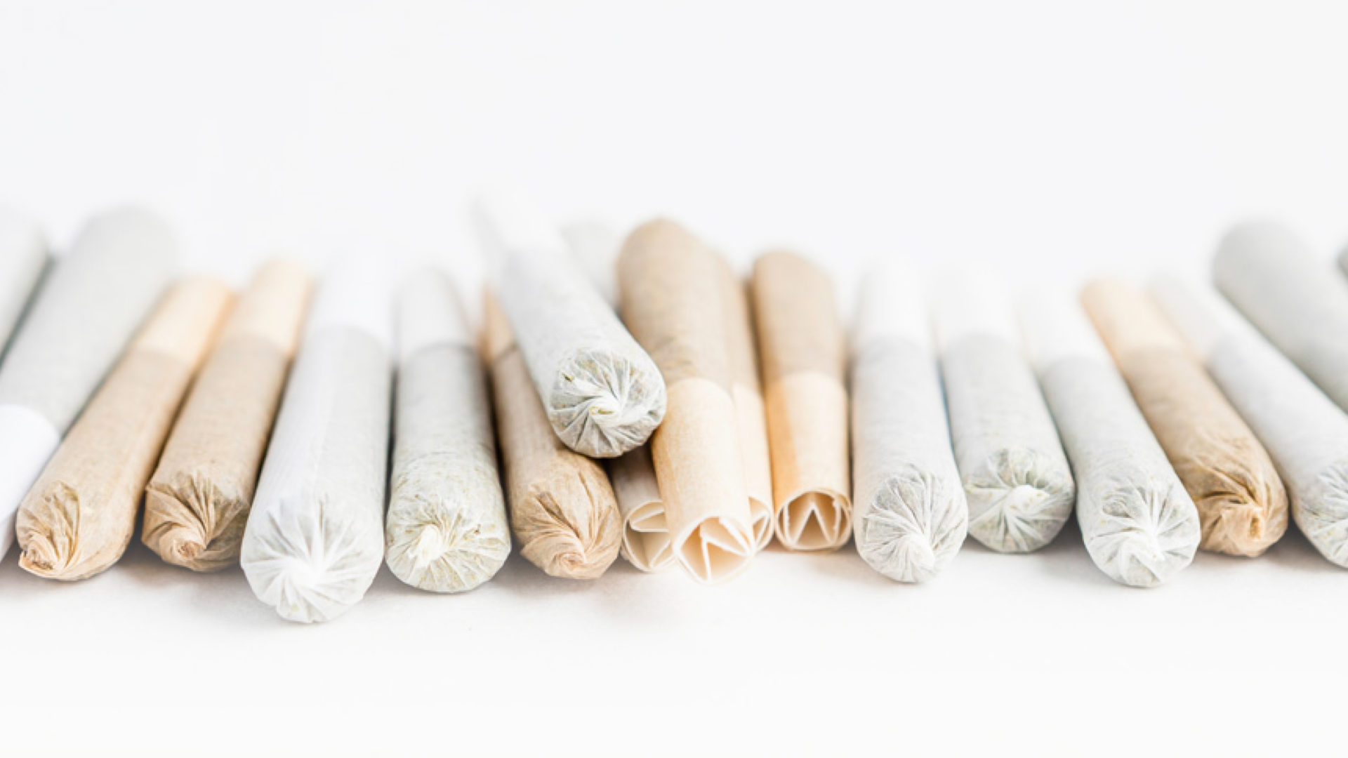 Collection of Marijuana Joints on a White Background